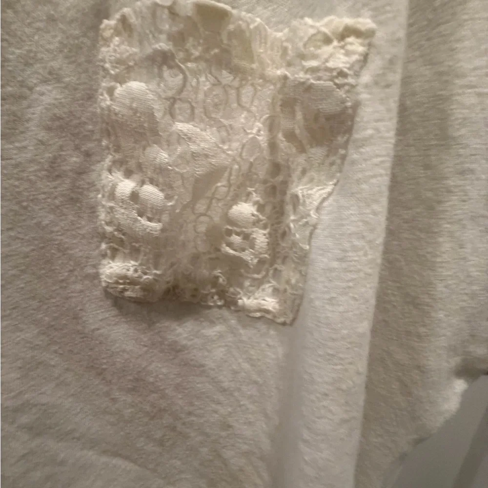 Lane Bryant White Crochet-Back Short Sleeve Top - Picture 2 of 9